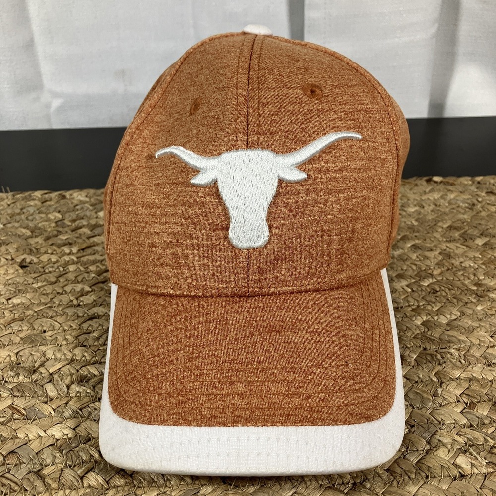 Texas Longhorns Osfa Strap back Burnt Orange And White Hat Cooling Fabric